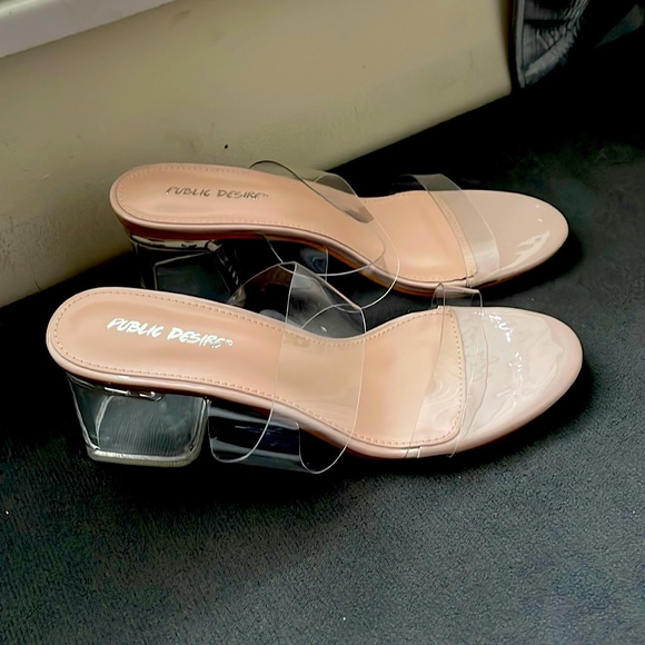 Shoes - NWOT Womens Two-Piece Clear Vinyl Dress Sandals